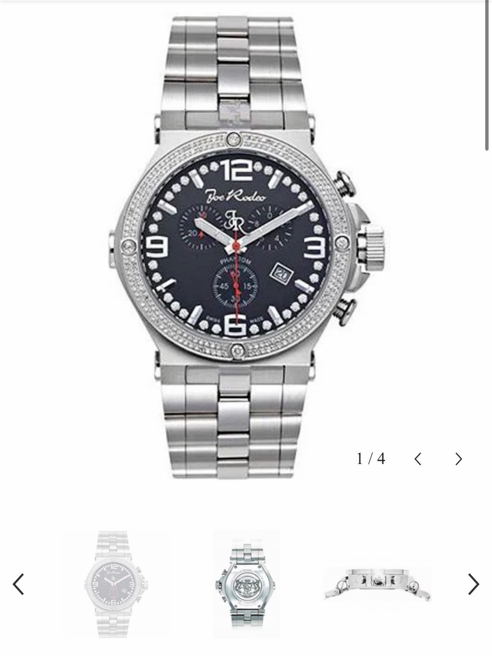 Joe Rodeo - Phantom JPTM12 Men's SS Watch - 2.25 CT Genuine Diamonds - 47mm